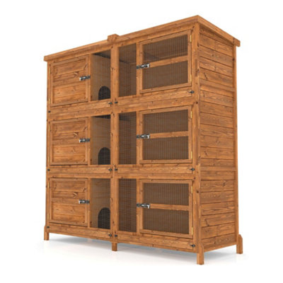 The Hutch Company 6ft Chartwell Three-Tier Rabbit Guinea Pig Hutch With Three Separate Levels - 4