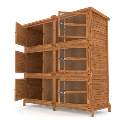 The Hutch Company 6ft Chartwell Three-Tier Rabbit Guinea Pig Hutch With Three Separate Levels - 6
