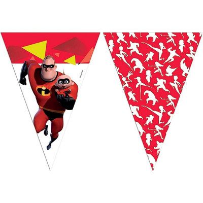 Ghirlanda Festoni Amscan | Striscione Con Bandierine Rosse In Plastica 10 Metri