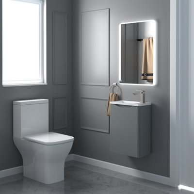The Keenware Dalston Wall Hung Cloakroom Vanity Unit: 400mm