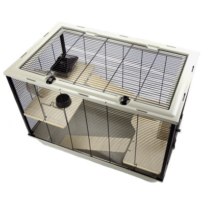 The Langham Tall Rat and Hamster Cage with Two Floors Grey