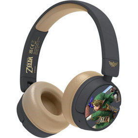 The Legend Of Zelda Childrens/Kids Link Wireless Headphones Grey/Beige (One Size)