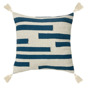 The Linen Yard Alaya Jacquard Tasselled Polyester Filled Cushion