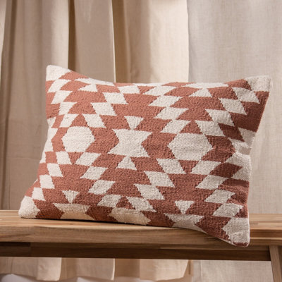 The Linen Yard Jura Woven Geometric Polyester Filled Cushion