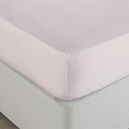 The Linen Yard Plain Stonewashed Cotton Blush Pink King Fitted sheet