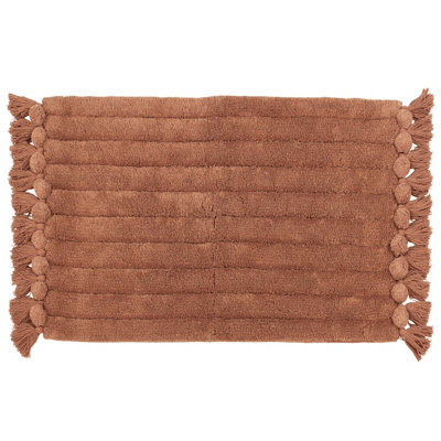 The Linen Yard Ribbed Tassel Cotton Anti-Slip Bath Mat