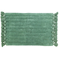 The Linen Yard Ribbed Tassel Cotton Anti-Slip Bath Mat