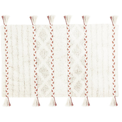 The Linen Yard Tassel Diamond Braided Tufted Cotton Anti-Slip Bath Mat Price Comparisons | Compare The Build