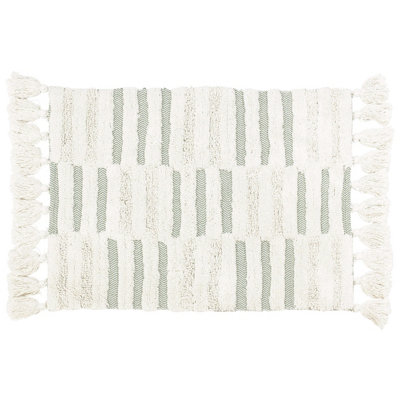 The Linen Yard Tassel Stitch Herringbone Tufted Cotton Anti-Slip Bath Mat Price Comparisons | Compare The Build