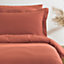 The Linen Yard Waffle King Duvet Cover Set, Cotton, Red Clay