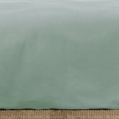 The Linen Yard Waffle King Duvet Cover Set, Cotton, Seafoam