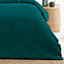 The Linen Yard Waffle King Duvet Cover Set, Cotton, Teal