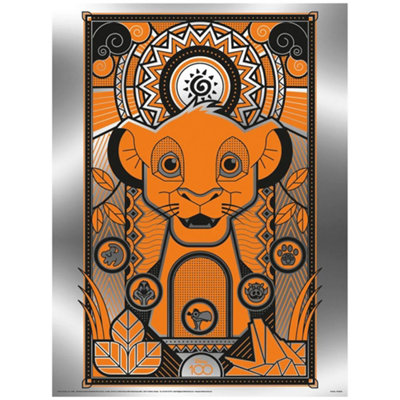 The Lion King D100 Deco Luxe Simba Metallic Framed Art Print Orange ...