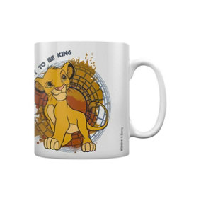 The Lion King Just Cant Wait To Be King Mug White/Yellow (One Size)