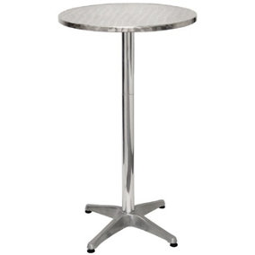 The London Premium Indoor/Outdoor Bar Table, Round Steel Table Top, Chrome Stem And Legs, Kitchen Table, 60cm Width x 104cm Height