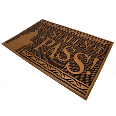The Lord Of The Rings You Shall Not P Door Mat Gold (One Size)