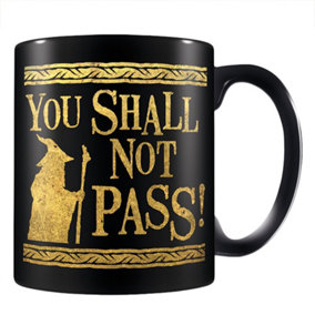 The Lord Of The Rings You Shall Not P Mug Black/Gold (12cm x 10.5cm x 8.7cm)