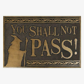 The Lord Of The Rings You Shall Not P Rubber Door Mat Brown/Black (One Size)