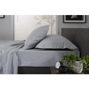 The Lyndon Company 200 Thread Count Sateen Oxford Pillowcase Silver