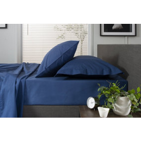 The Lyndon Company - 200TC Fitted Sheet Blue