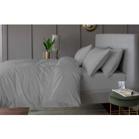 The Lyndon Company Peninsula 1000 Thread Count Sateen Fitted Sheet Platinum