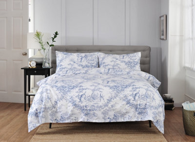 The Lyndon Company Toile De Jouy  Duvet Cover Blue