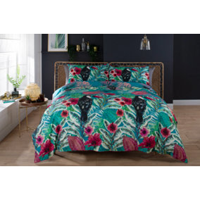 The Lyndon Company Toucan Lake Count Cotton Reversible Duvet Cover Set Teal