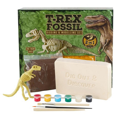 The Magic Toy Shop 2-in-1 Dinosaur Excavation and Modelling Kit For ...