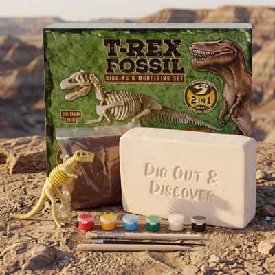 The Magic Toy Shop 2-in-1 Dinosaur Excavation and Modelling Kit For ...