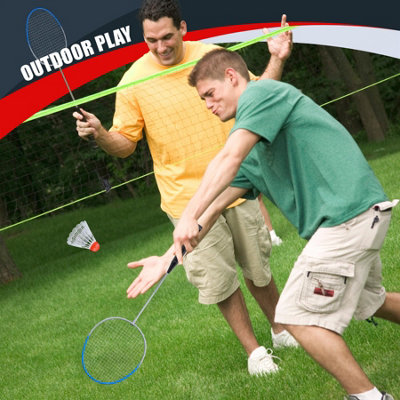 The Magic Toy Shop Badminton Rackets 3 Pcs Racquet & Shuttlecock Adults ...