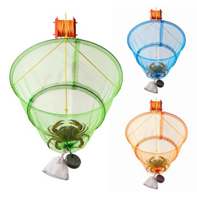 The Magic Toy Shop Crab Drop Net Crabbing Net Bait Bag Holder w/ Rope ...