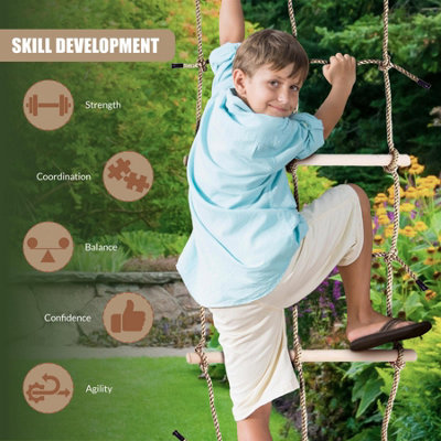 The Magic Toy Shop Kids Climbing Net Sturdy Structure Rope Double ...
