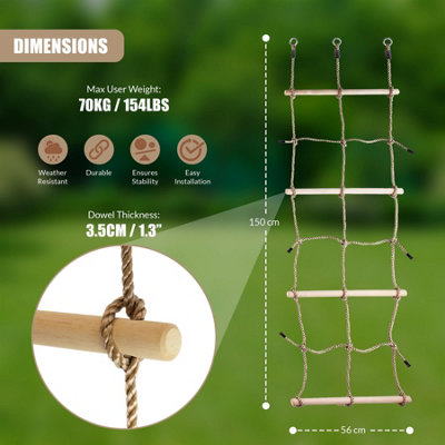 The Magic Toy Shop Kids Climbing Net Sturdy Structure Rope Double ...