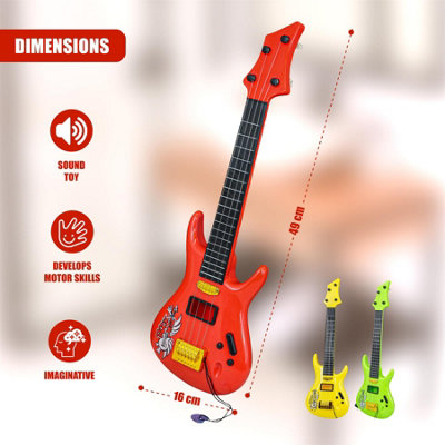 The Magic Toy Shop Kids Rock Guitar Toy Acoustic 4 String Pick Spare ...