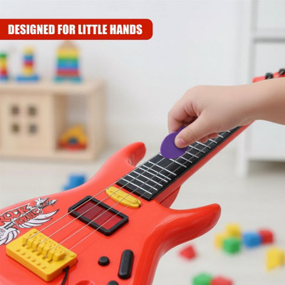 The Magic Toy Shop Kids Rock Guitar Toy Acoustic 4 String Pick Spare ...