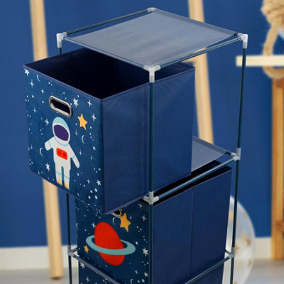The Magic Toy Shop Kids Space Storage Cubes Foldable Toy Chest Set of 3 ...