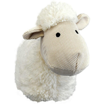The Magic Toy Shop Large Heavy Fabric Animal Novelty Door Stop Door Stopper Fluffy Sheep
