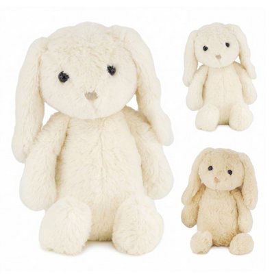 The Magic Toy Shop Plush Super Soft Rabbit Cuddly Toy Seated Beige ...