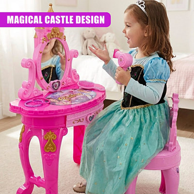 open lace back dress Kids Princess Vanity Table Stool Set w/Mirror & Drawer Sale, Price &  Reviews main image 1