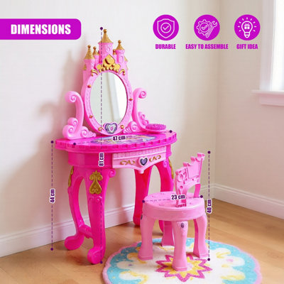 disney princess dressing table and stool Disney Princess Pink Vanity Chair