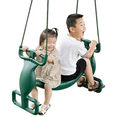 The Magic Toy Shop Tandem Swing for Kids Two Child Adjustable Swing ...