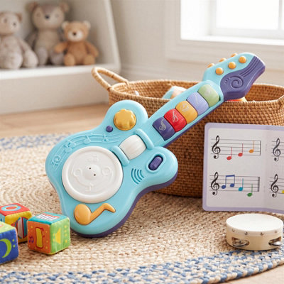 The Magic Toy Shop Toddler Guitar With Button Activated Sounds Kids ...