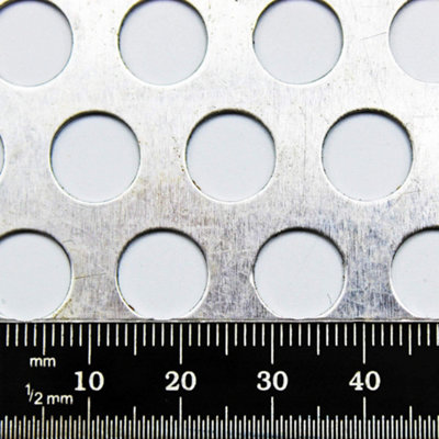 The Mesh Company Aluminium 10mm Round Hole 2mm Thick Perforated Metal - 500 x 500mm