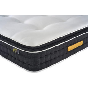 The Moonstone Natural Pocket Sprung, Small Double Mattress, Luxury Wool Handcrafted, Pressure Relief Pillowtop