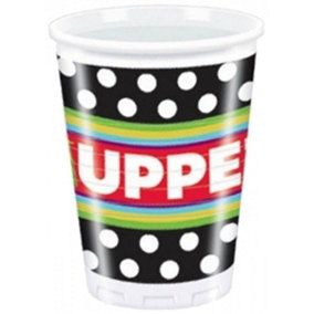 The Muppets Plastic Polka Dot 200ml Party Cup (Pack of 10) Black/White/Red (One Size)