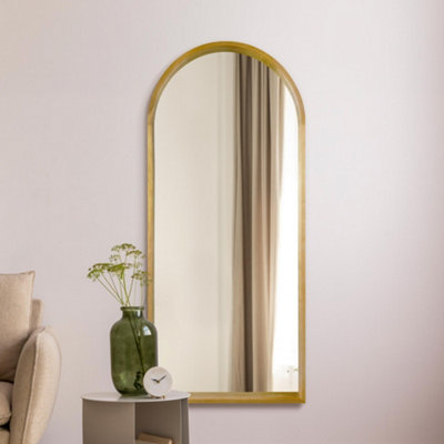 The Naturalis Solid Oak Framed Arched Leaner Wall Mirror 190CM X 85CM