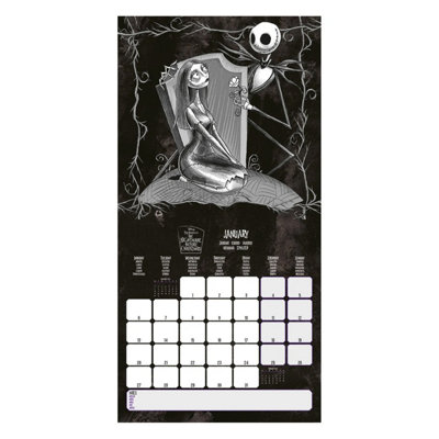 The Nightmare Before Christmas 2025 Square Calendar Black