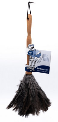 The Original Home Valet Ozzie Ostrich Feather Handheld Duster 50cm Beechwood FSC Certified