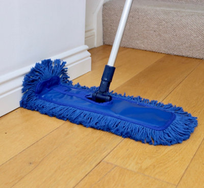 The Original Home Valet Waxed Floor Duster, Cotton Blue 45.5 x 18 x 120cm