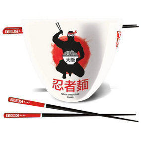The Original Ramen Company Ninja Ramen Bowl And Chopsticks Set White/Red/Black (One Size)